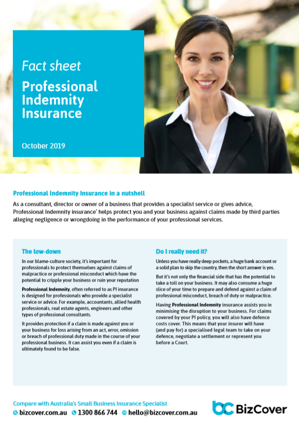 Professional Indemnity Insurance In Australia | BizCover
