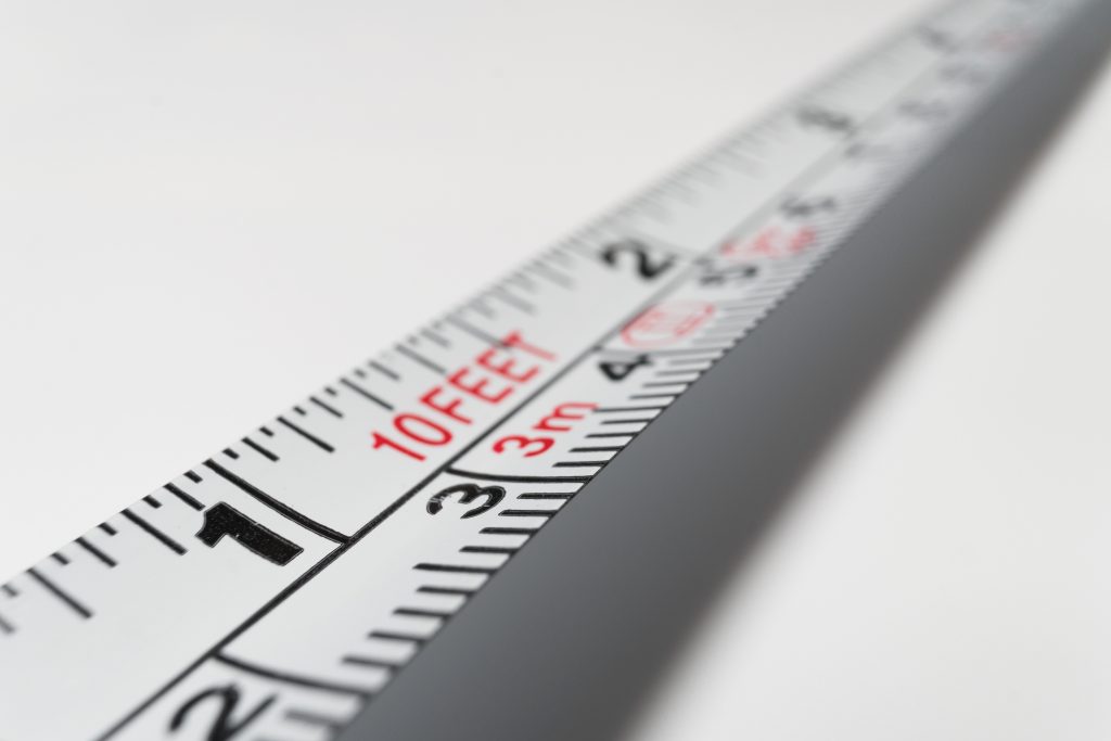 A white measuring tape