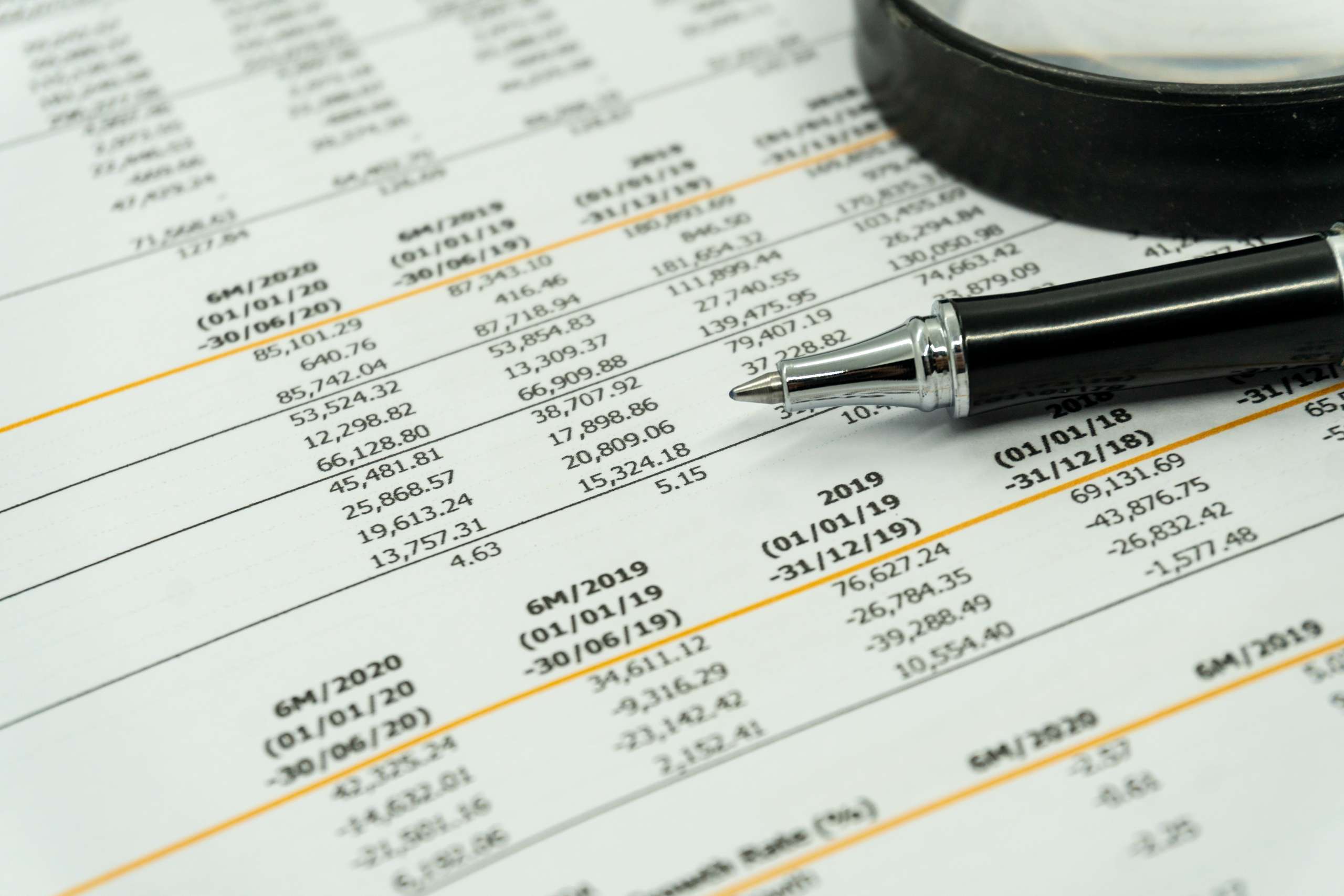 Financial statement read and check number for business analysis