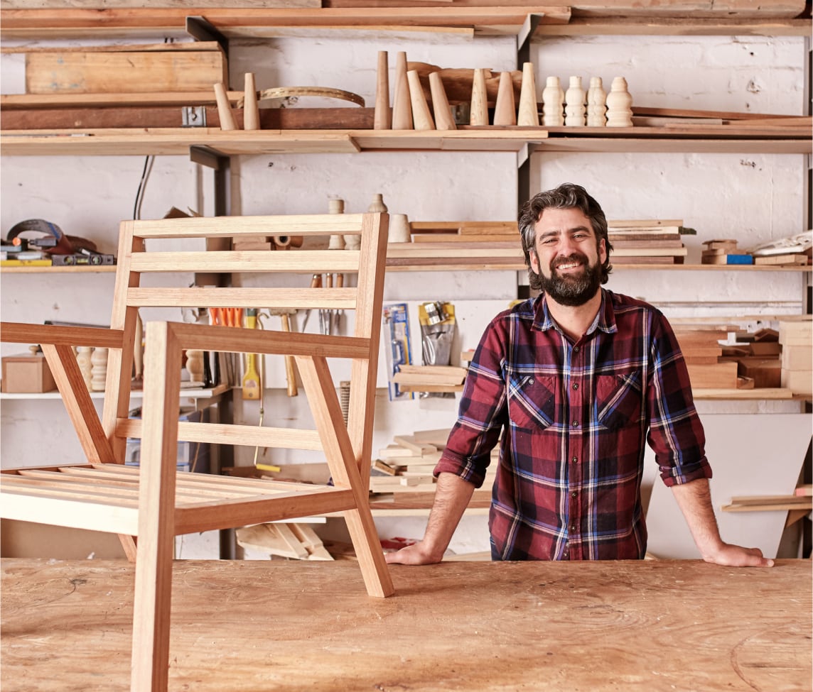 A furniture manufacturer in a store