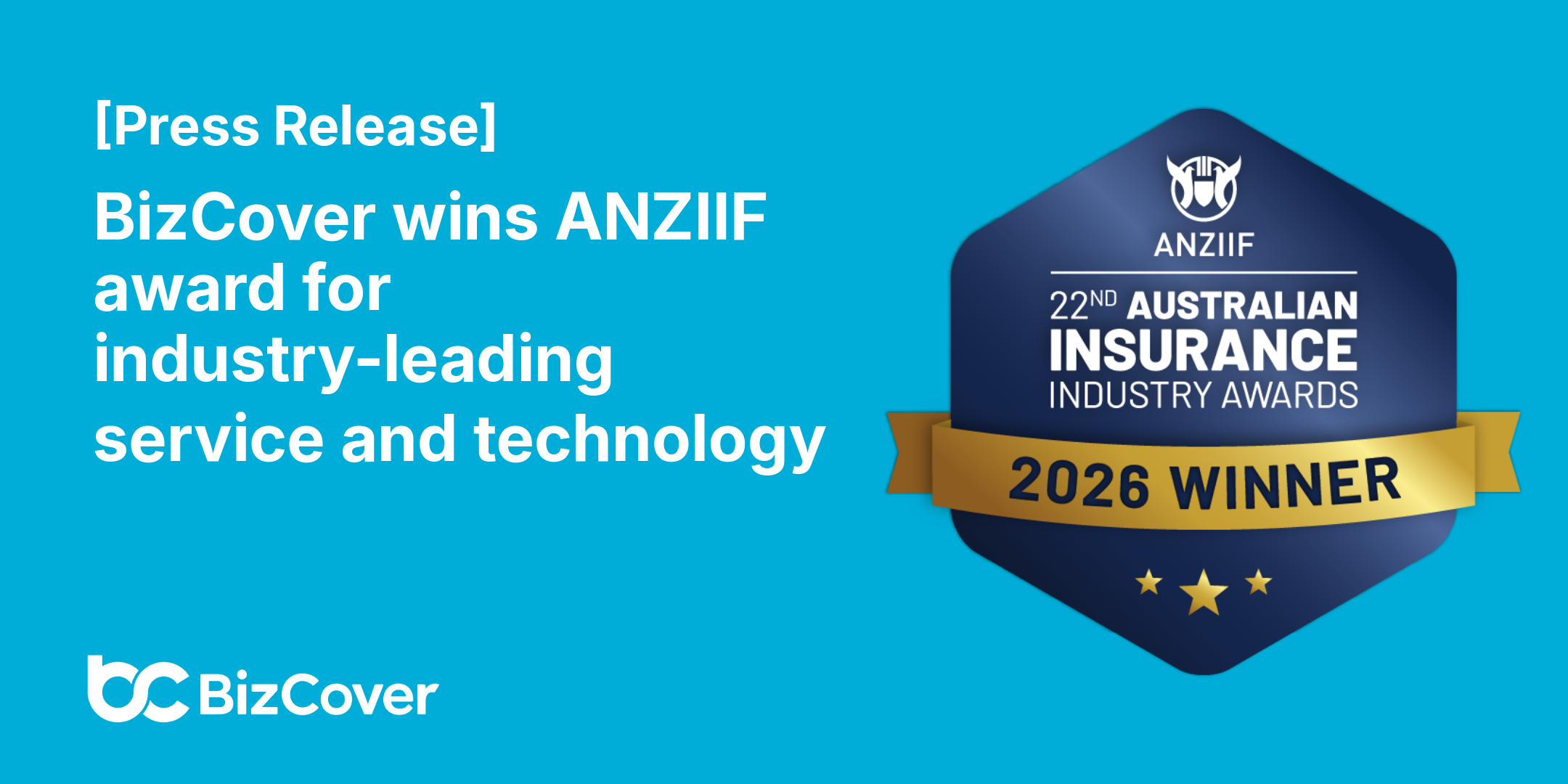 BizCover wins ANZIIF award for industry-leading service and technology 