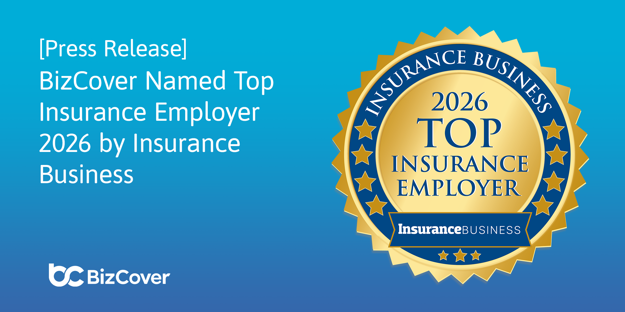 BizCover Named Top Insurance Employer 2026 by Insurance Business