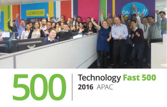 BizCover Ranked Number 461 Fastest Growing Technology Company on the Deloitte Technology Fast 500™ Asia Pacific 2016.