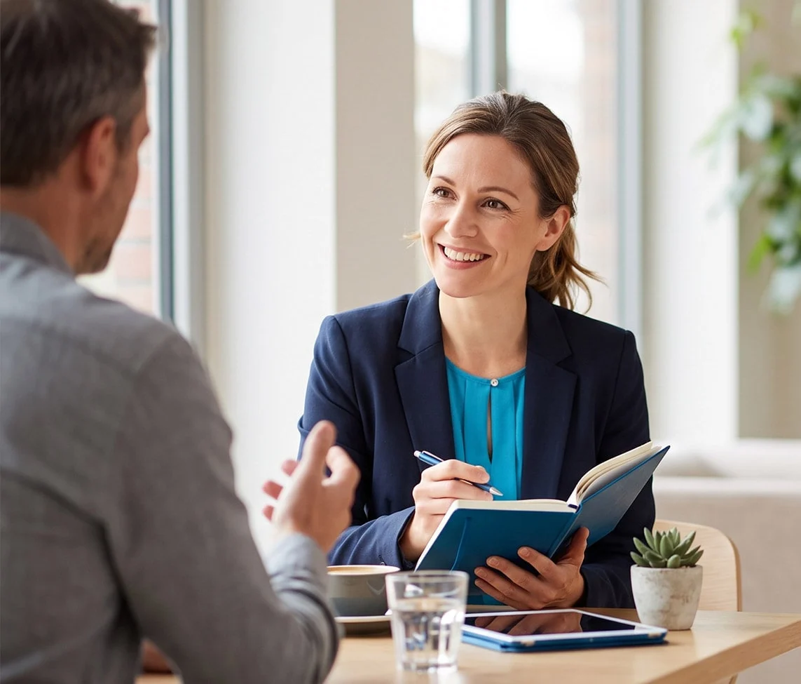 A life coach with a client