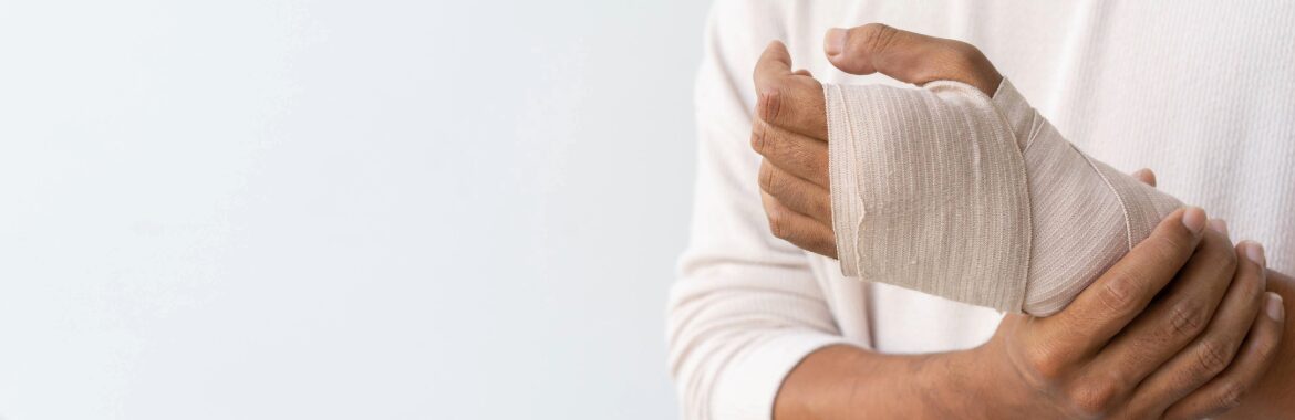 A person with an injured hand